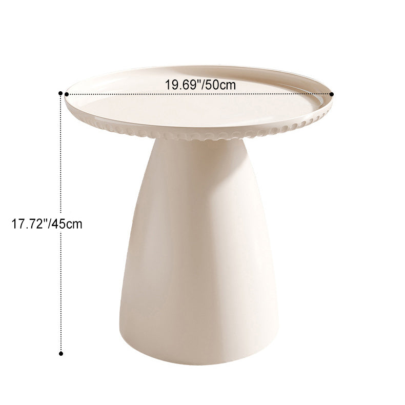 Modern Minimalist Round Table Top PET Plastic Side Table 1-Leg For Living Room