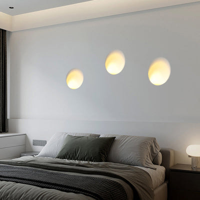 Modern Minimalist Round Aluminum Plaster LED Embedded Wall Sconce Lamp For Living Room