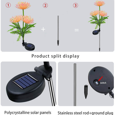 Contemporary Creative Imitation Sunflower LED Solar Lawn Insert Light For Outdoor Patio