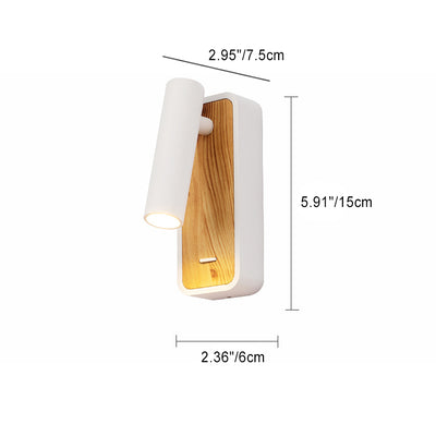 Modern Minimalist Rotatable Bowl Cylinder Aluminum Acrylic LED Wall Sconce Lamp For Bedroom