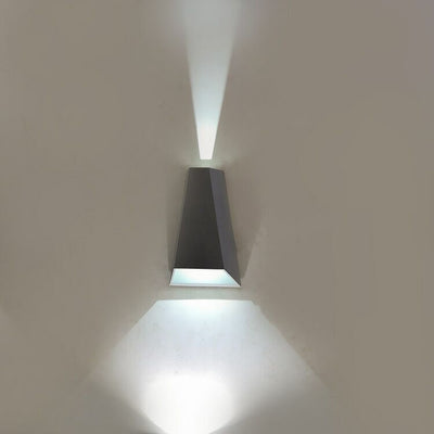 Modern Minimalist Trapezoidal Aluminum Silicone PVC Lens LED Outdoor Wall Sconce Lamp For Garden