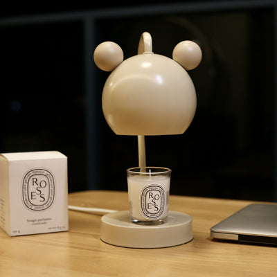 Lampe de table moderne à 1 lumière avec matériel de souris de dessin animé, cire fondue d'aromathérapie 