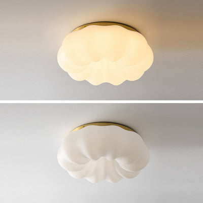 Contemporary Nordic Cloud Shape PE Copper LED Flush Mount Ceiling Light For Living Room