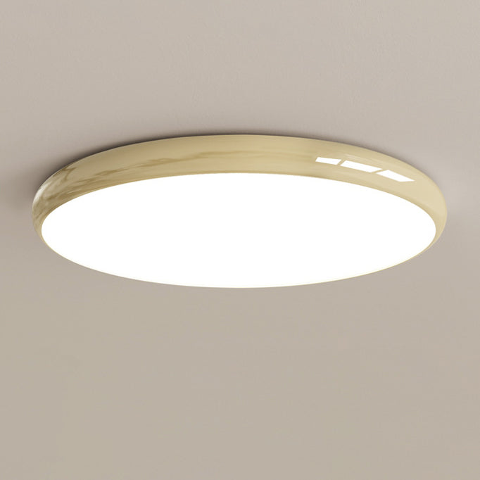 Modern Minimalist Macaron Acrylic Round Shade LED Flush Mount Ceiling Light For Bedroom