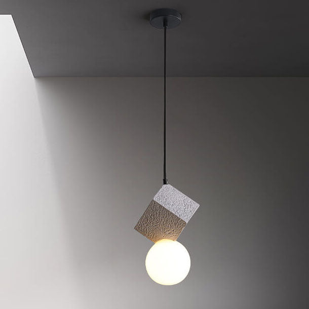 Luminaire suspendu à 1 lumière en résine de couleur unie minimaliste nordique 