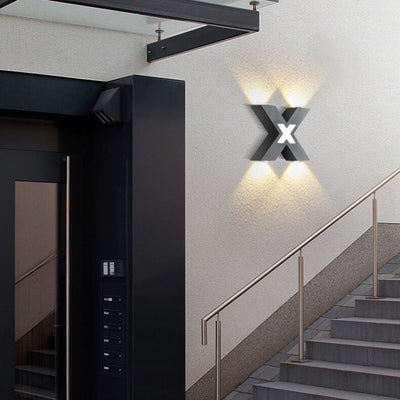 Modern Minimalist Waterproof X-Shape Aluminum LED Wall Sconce Lamp For Outdoor Patio