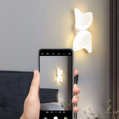 Contemporary Creative PE Geometric Shade Hardware LED Wall Sconce Lamp For Bedroom