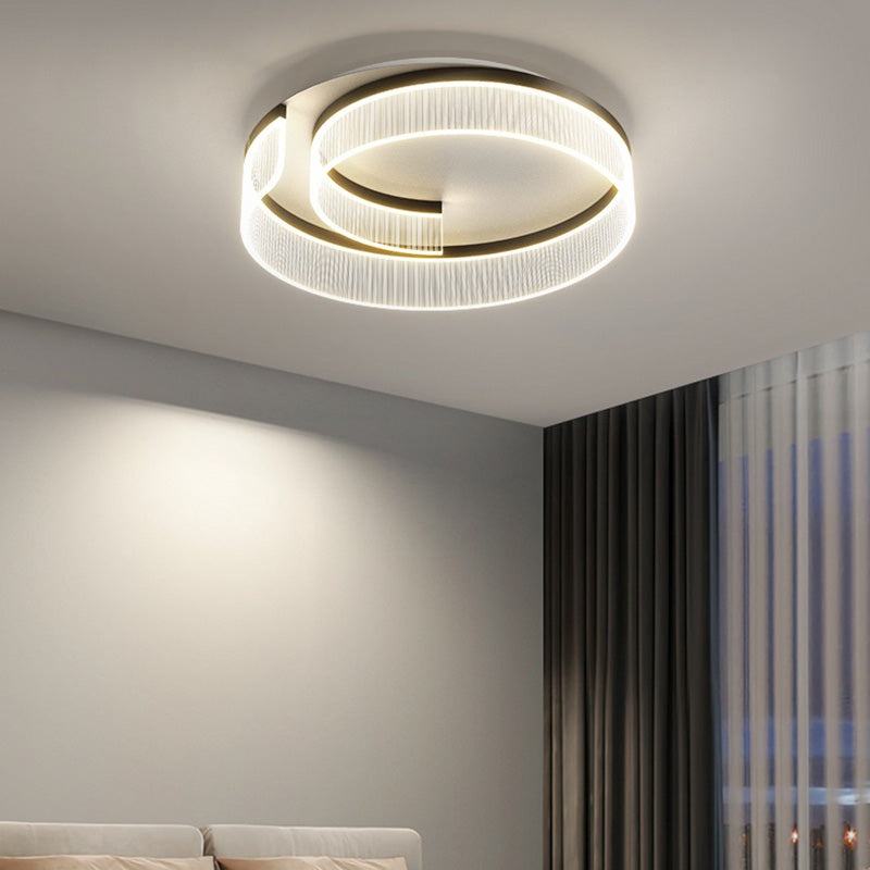 Modern Minimalist Round Acrylic Iron Aluminum LED Flush Mount Ceiling Light For Living Room