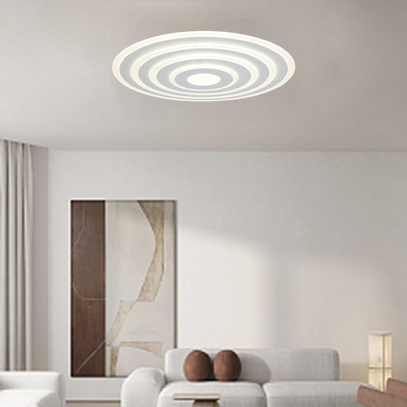 Modern Minimalist Round Iron Acrylic LED Flush Mount Ceiling Light For Bedroom