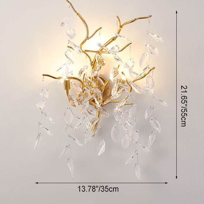 Modern Creative Light Luxury Crystal Resin 3-Light Wall Sconce Lamp