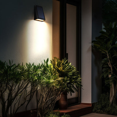 Modern Minimalist Solar Rectangular Trapezoidal ABS PC LED Wall Sconce Lamp For Garden