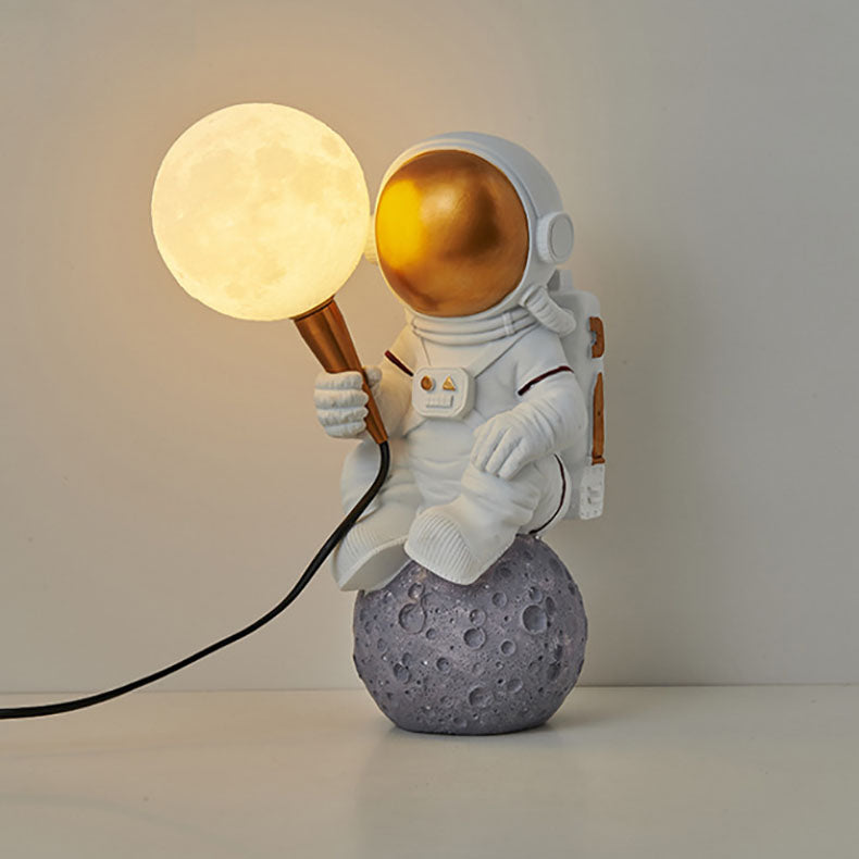 Contemporary Creative Cartoon Astronaut Resin ABS 1-Light Wall Sconce Lamp For Bedroom