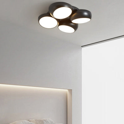 Modern Minimalist Combination Round Iron Plastic LED Flush Mount Ceiling Light For Living Room