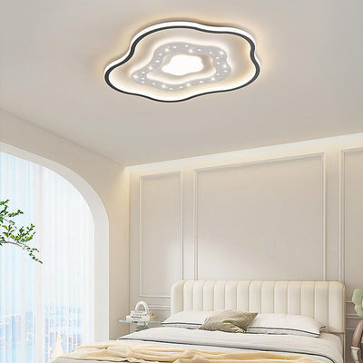 Modern Minimalist Flower Cloud Iron Acrylic LED Flush Mount Ceiling Light For Bedroom