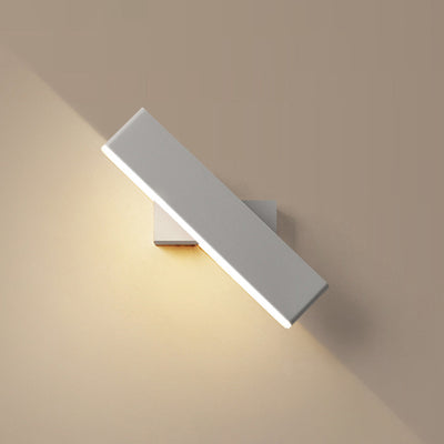 Modern Minimalist Rectangular Bar Aluminum Acrylic Rotatable LED Wall Sconce Lamp For Living Room