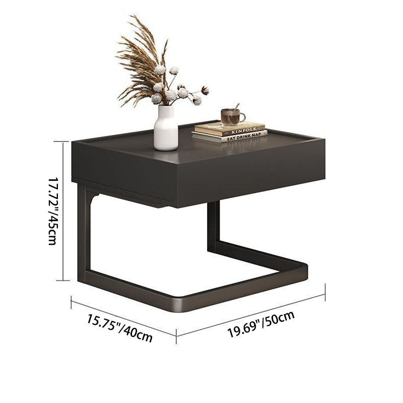 Modern Minimalist Rectangular Manufactured Board Tube Nightstand 1-Drawer For Bedside