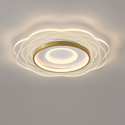 Modern Minimalist Floral Aluminum Acrylic LED Flush Mount Ceiling Light For Living Room