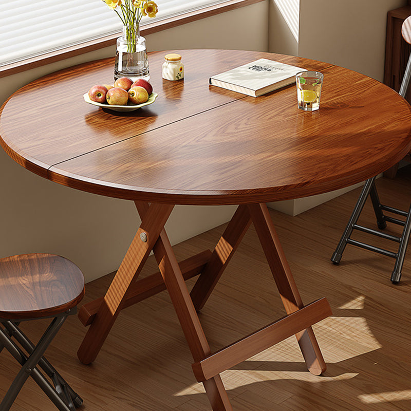 Contemporary Scandinavian Round Table Top Solid Wood Dining Table For 4 Seats