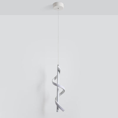 Modern Minimalist Aluminum Spiral Strip Silicone LED Pendant Light For Living Room