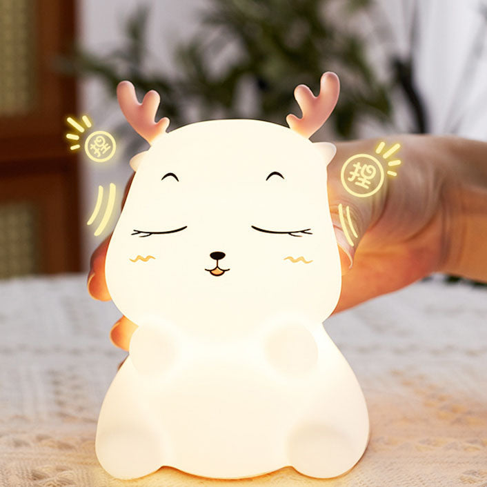 Contemporary Creative Silicone Elk Remote Control LED USB Night Light Table Lamp For Bedroom