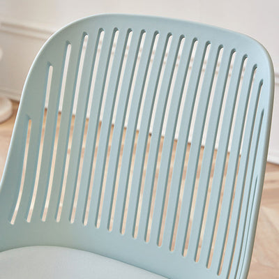 Contemporary Nordic Square Striped PP Plastic Dining Chair Backrest For Living Room