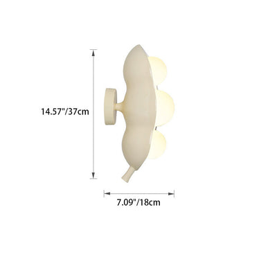 Contemporary Creative Resin Glass Pea Pod Design 3-Light Wall Sconce Lamp For Bedroom