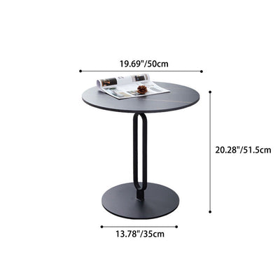 Modern Minimalist Round Marble Stainless Steel Coffee Table Three Legs For Living Room