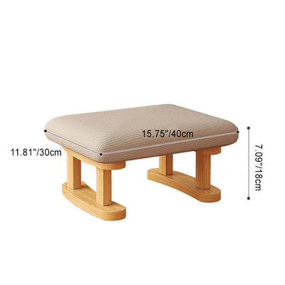 Modern Minimalist Rectangular Fabric Wood Low Stool For Living Room