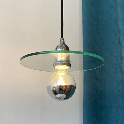 Modern Simplicity Round Iron Aluminum Glass 1-Light Pendant Light For Living Room