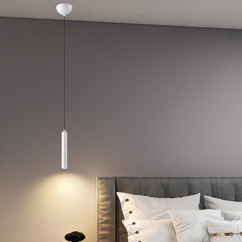 Modern Minimalist Iron Aluminum Strip LED Pendant Light For Bedroom