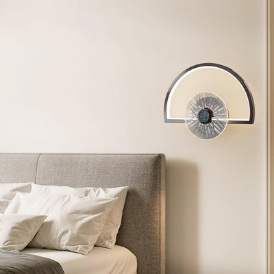 Contemporary Creative Geometric Semi-circle Acrylic Hardware LED Wall Sconce Lamp For Bedroom