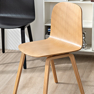 Contemporary Nordic Square Solid Wood Backrest Dining Chair For Dining Room