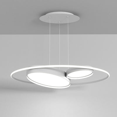 Modern Minimalist Round Ring Acrylic Iron Aluminum LED Chandelier For Living Room