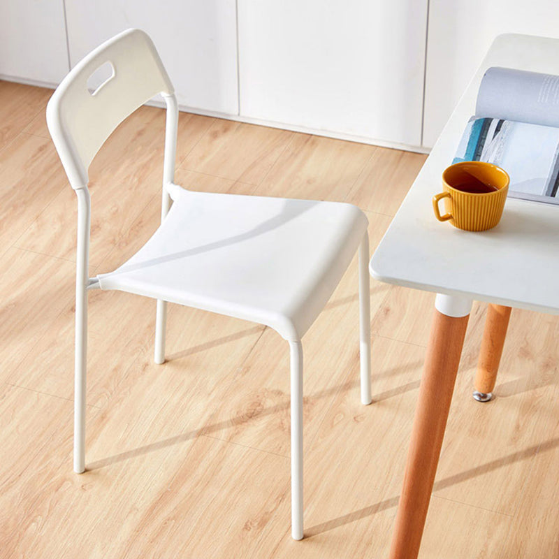 Modern Minimalist Square Plastic Carbon Steel Dining Chair Backrest For Dining Room