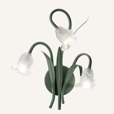 Lampe murale contemporaine créative en verre de fer floral 3/6 pour chambre à coucher 