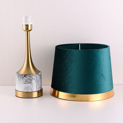 Modern Luxury Green Fabric Cover Iron Base 1-Light Table Lamp For Home Office