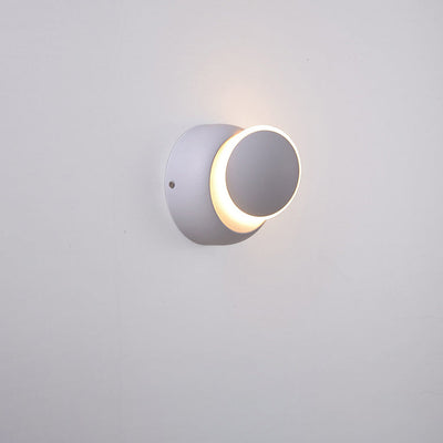 Modern Minimalist Round Rotatable Aluminum PC LED Wall Sconce Lamp For Bedroom