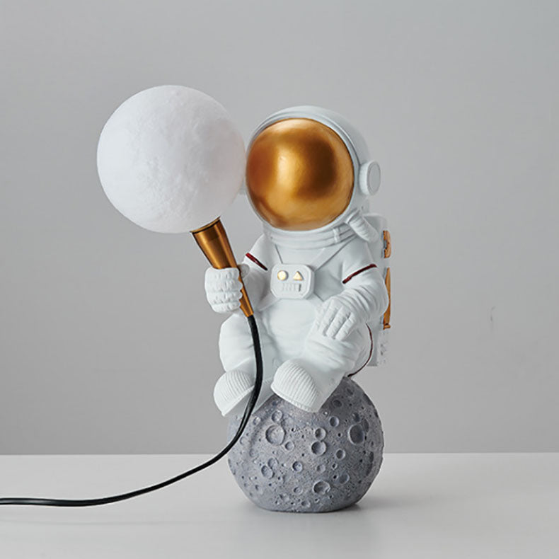 Contemporary Creative Cartoon Astronaut Resin ABS 1-Light Wall Sconce Lamp For Bedroom