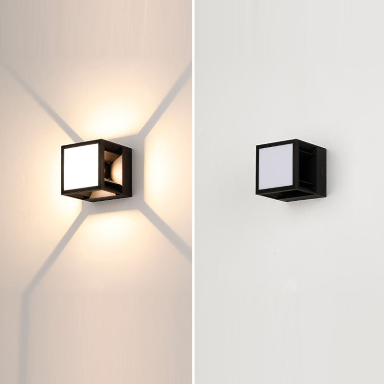 Modern Minimalist Solar Square Striped Aluminum LED Wall Sconce Lamp For Garden