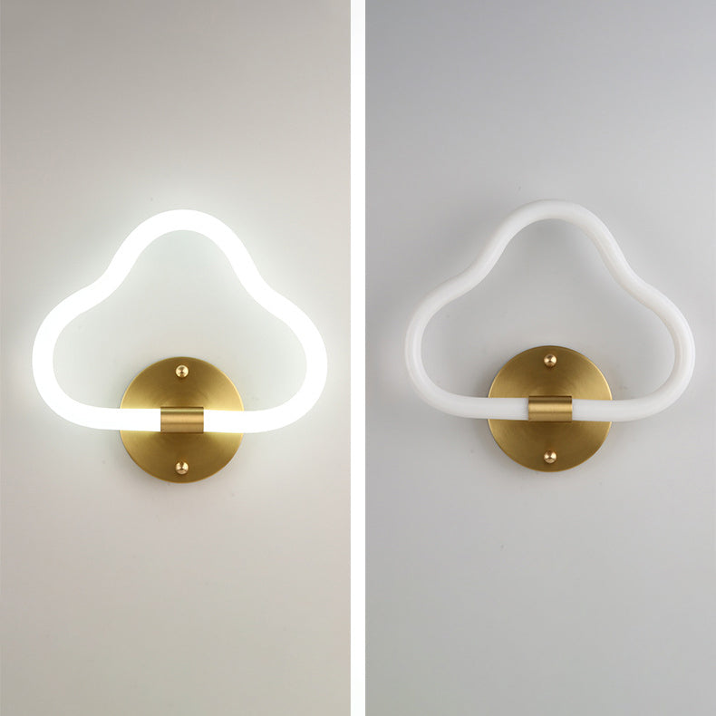 Contemporary Creative Brass Acrylic Round Oval Figure Six Eight Letter LED Wall Sconce Lamp For Hallway