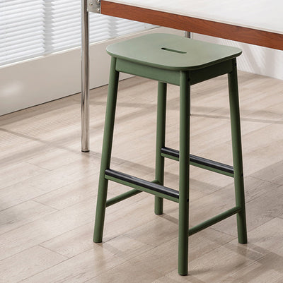 Modern Minimalist Rectangular Birch Bar Stool Footrest For Dining Room