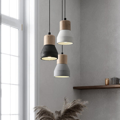 Nordic Cement Tapered 1-Light Mini LED Pendant Light