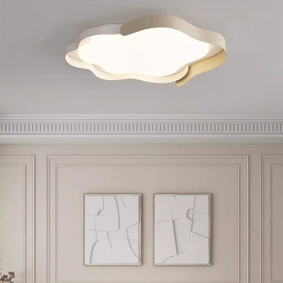 Modern Simplicity Iron PE Wavy Shape LED Flush Mount Ceiling Light For Living Room