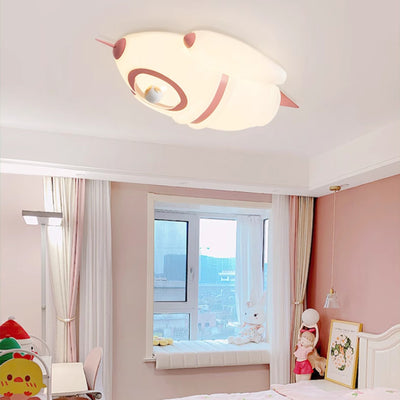 Contemporary Creative Kids Rocket Iron Plastic LED Flush Mount Ceiling Light For Bedroom