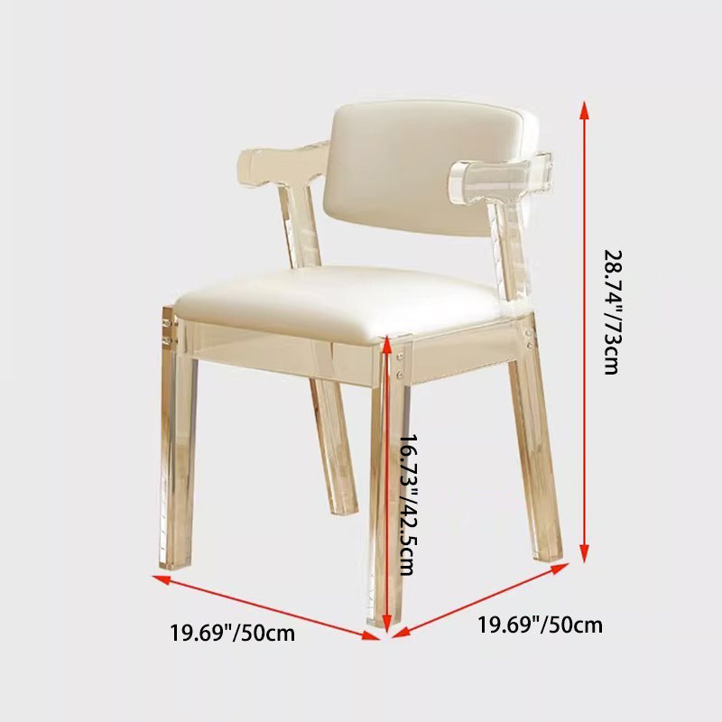 Modern Minimalist Square Lambswool Fabric Acrylic Vanity Stool Backrest For Bedroom