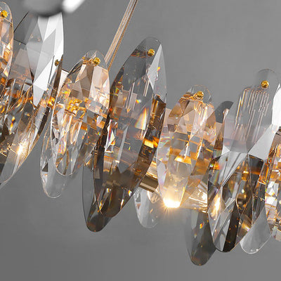 Modern Luxury Oval Crystal Iron 5/6/10 Light Chandelier For Living Room