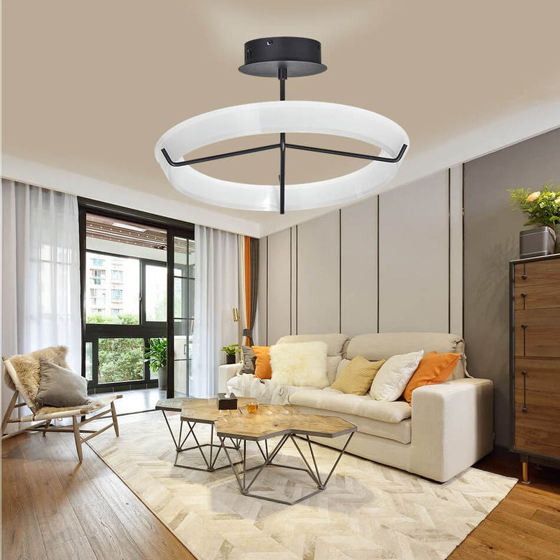 Modern Simplicity Iron Cirque LED Pendant Light For Living Room