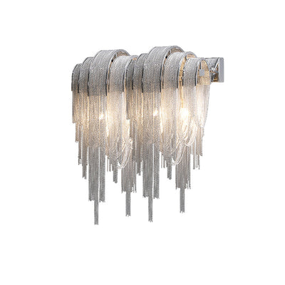 Modern Luxury Iron Aluminum Tassel Chain 2/4 Light Wall Sconce Lamp For Hallway