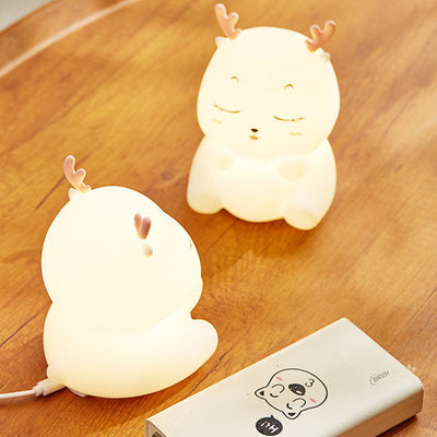 Contemporary Creative Silicone Elk Remote Control LED USB Night Light Table Lamp For Bedroom