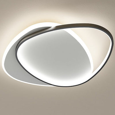 Modern Minimalist Triangle Oval Acrylic Iron LED Flush Mount Ceiling Light For Living Room